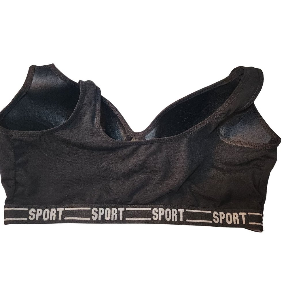 Set of 2 Black & Gray Sports Bras Removable Pads Size‎ 2X NWOT - Picture 7 of 12